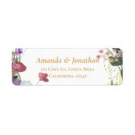 Fält Flowers Blommigt Bröllop Returetiketter Returadress Etikett