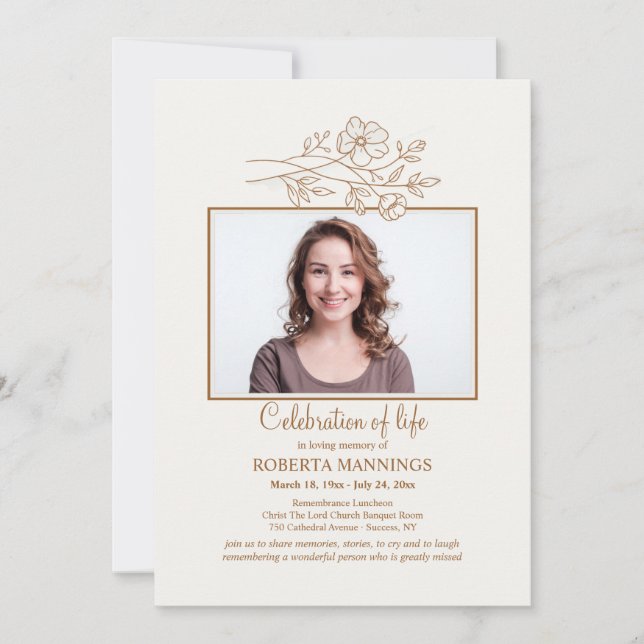 Fält Flowers Photo Firande of Life-inbjudan Inbjudningar (Framsida)