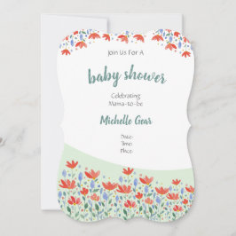 Fält Flowers vattenfärg i rött och blått sötningsm