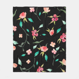 Fält för blomma för ullfiltvattenfärg, svart fleecefilt