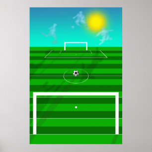 Fält för fotbolldrömfotboll och molnfutbolfält poster
