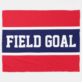 FÄLT GOAL Bright Red White Navy Blue Rand Fleecefilt