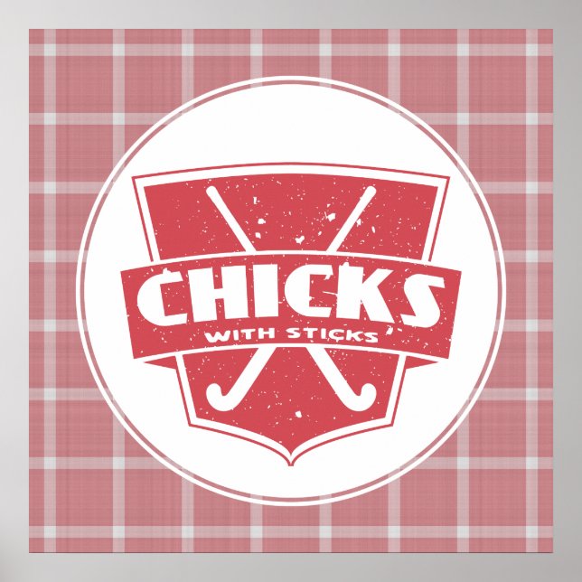 Fält Hockey-Chickar med fästingar Poster (Framsidan)
