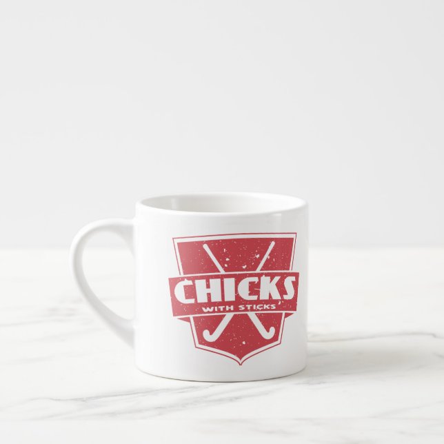 Fält Hockey-Chickar med sticks Espressomugg (Vänster)