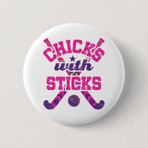 Fält Hockey-Chickar med Sticks Knapp