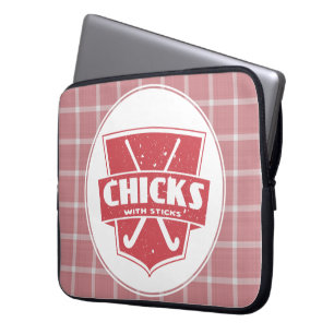 Fält Hockey-Chickar med Sticks Laptop sleeve