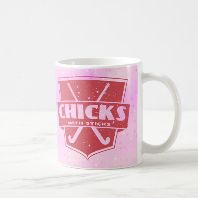 Fält Hockey-Chickar med Sticks Mugg (Höger)