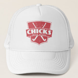 Fält Hockey-Chickar med sticks Truckerkeps