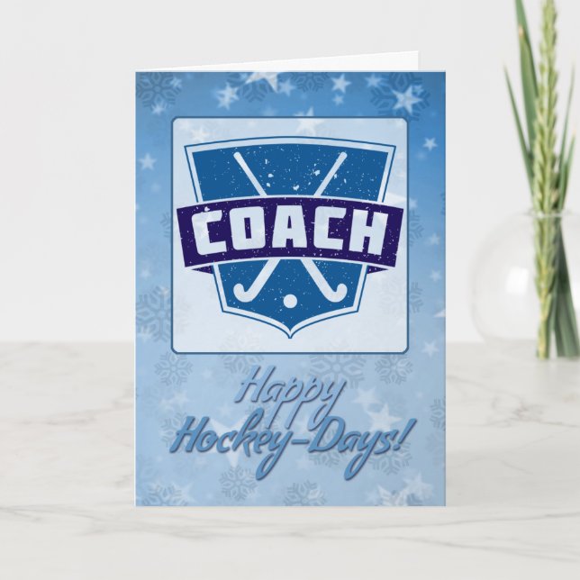 Fält Hockey Coach Helgdag Card Julafton Card Helgkort (Framsida)