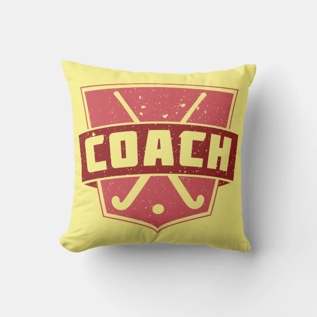 Fält Hockey Coach Namn & Number Kudde (Framsida)