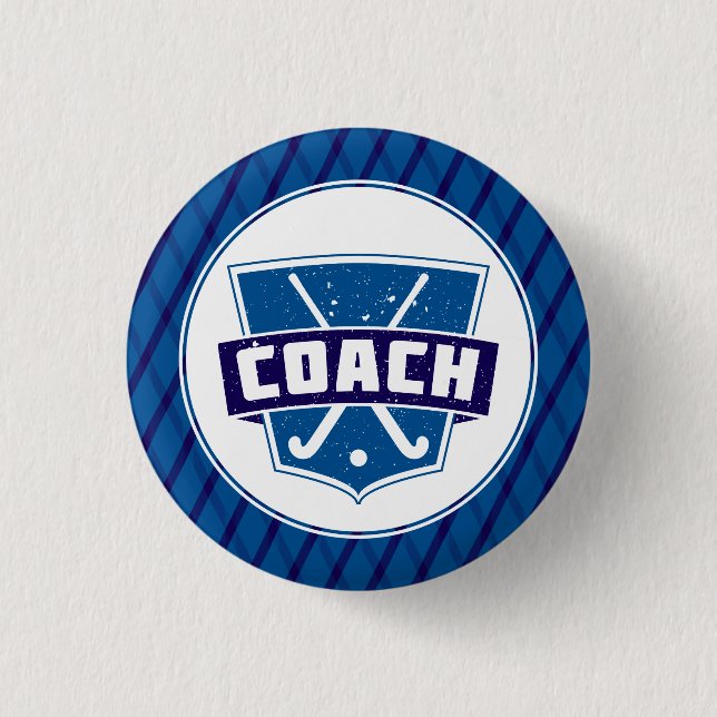 Fält Hockey Coach Pin Badge Knapp (Framsida)