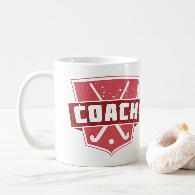 Fält Hockey Coach Shield Kaffemugg (Med munk)