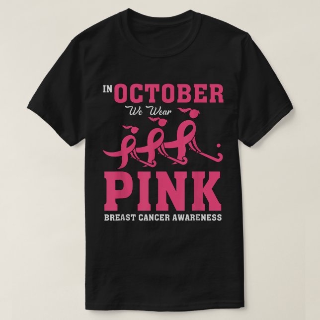 Fält Hockey for Girls Breast Cancer Awareness Pin T Shirt (Design framsida)