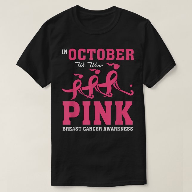Fält Hockey for Girls Breast Cancer Awareness Pin T Shirt (Design framsida)