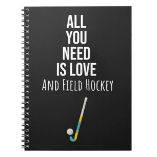 Fält Hockey Gift Ideas Sports Player Team Stick Anteckningsbok