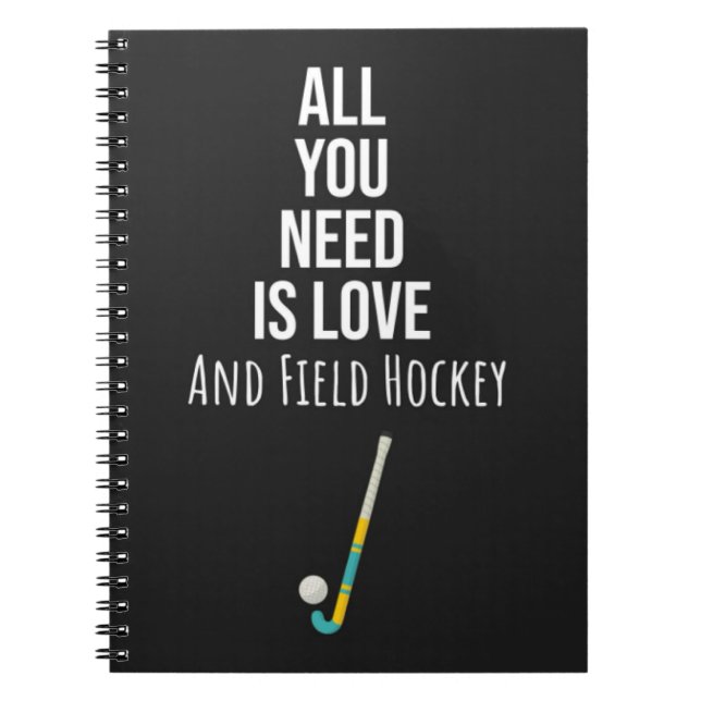 Fält Hockey Gift Ideas Sports Player Team Stick Anteckningsbok (Framsidan)
