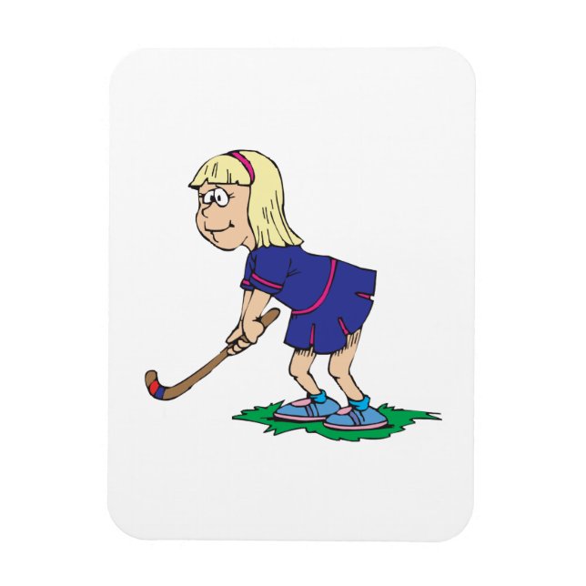 Fält Hockey Girl Player 2 Magnet (Vertikal)