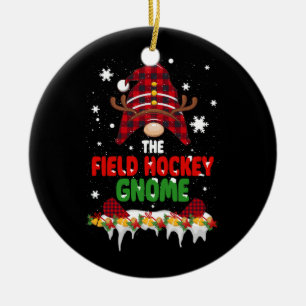 Fält Hockey Gnome Buffalo Play Matching Family C Julgransprydnad Keramik