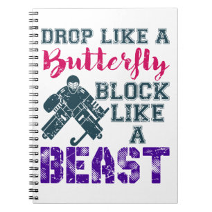 Fält Hockey Goalie Block som en Beast Anteckningsbok