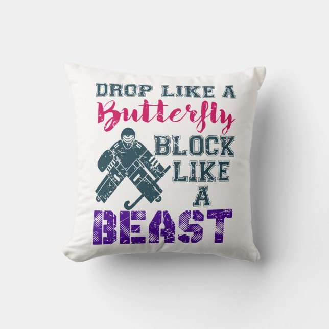 Fält Hockey Goalie Block som en Beast Kudde (Framsida)