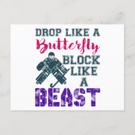 Fält Hockey Goalie Block som en Beast Vykort