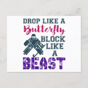 Fält Hockey Goalie Block som en Beast Vykort