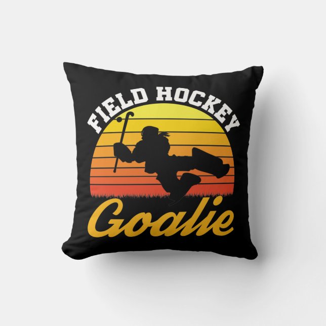 Fält Hockey Goalie Goalkeeper Retro Kudde (Framsida)