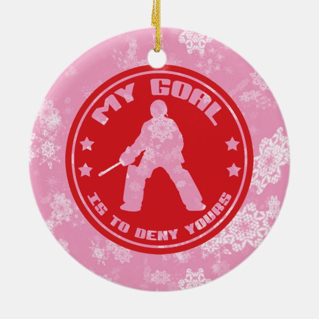 Fält Hockey Goalie Helgdag Ornament (Baksidan)