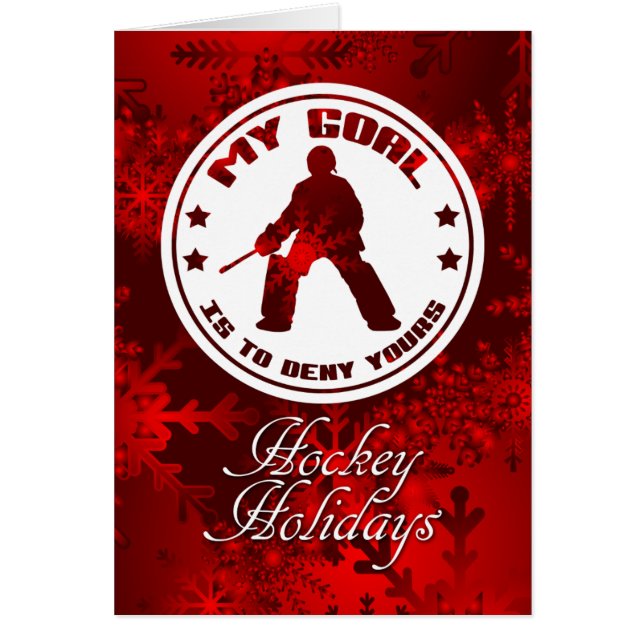 Fält Hockey Goalie - Julkort för citattecken Hälsningskort (Framsidan)