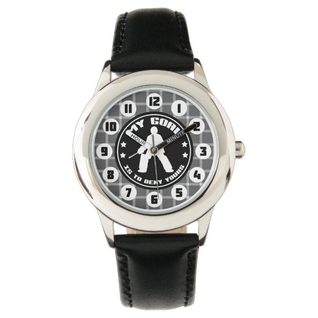 Fält Hockey Goalie Quote Kids' Watch Armbandsur (Framsida)