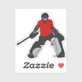 Fält Hockey Goalie Sticker - Red 2 Klistermärken