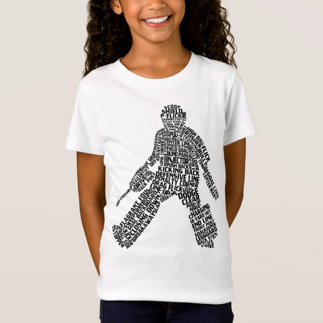 Fält Hockey Goalkeeper Ord Art T Shirt (Framsida)