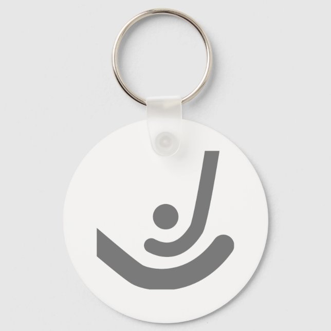 Fält Hockey Grått sticks & boll Logotyp Nyckelring (Framsida)