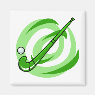 Fält Hockey grönt logotyp Magnet