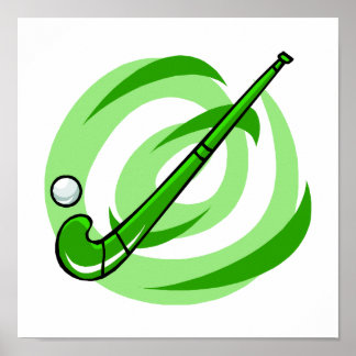 Fält Hockey grönt logotyp Poster