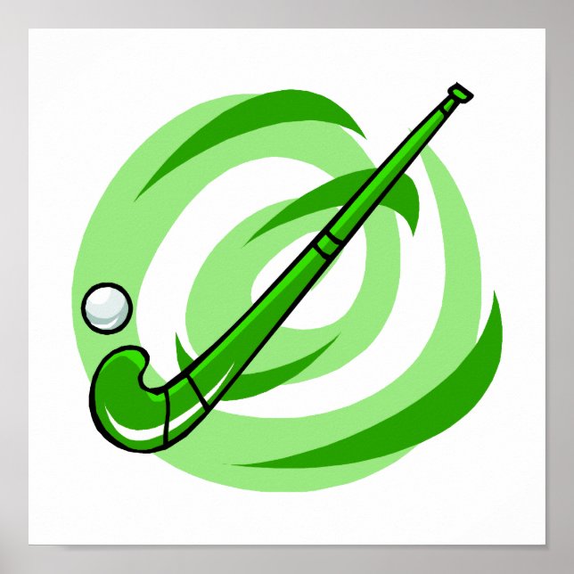 Fält Hockey grönt logotyp Poster (Framsidan)