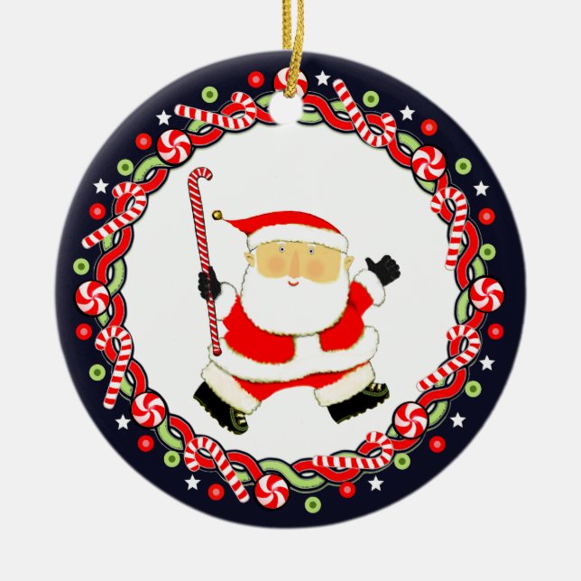 Fält Hockey Helgdag Gift Ceramic Ornament (Framsidan)