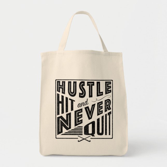 Fält Hockey Hustle Slå och aldrig Tote Bag Tygkasse (Framsidan)
