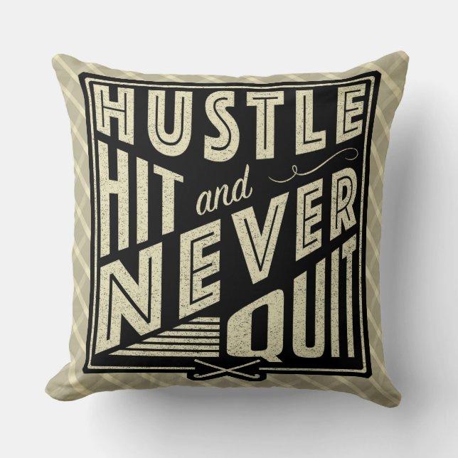 Fält Hockey Hustle, Slå och sluta aldrig Cushion Kudde (Framsida)