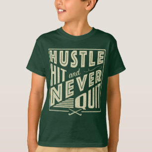 Fält Hockey Hustle, Slå och sluta aldrig T Shirt