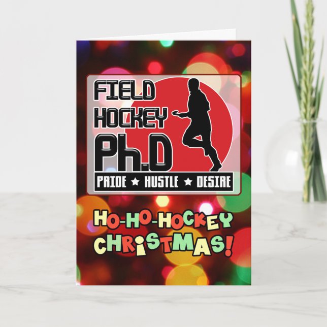 Fält Hockey-julkort för Helgdag Helgkort (Framsida)