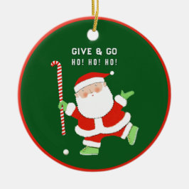 Fält Hockey-jultomten Julgransprydnad Keramik