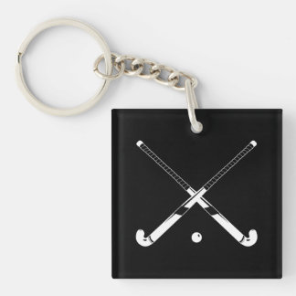 Fält Hockey Keychain w/Namn Black