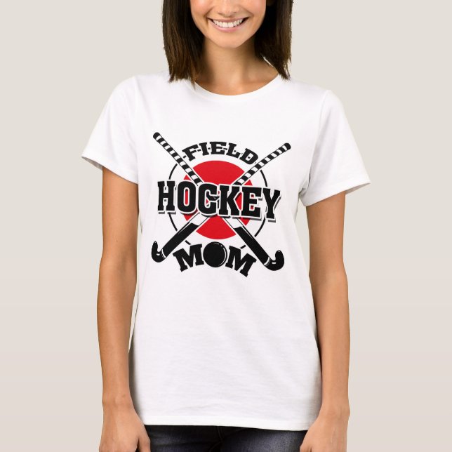 Fält Hockey Mamma Crossed Hockey Sticks Hockey Bol T Shirt (Framsida)