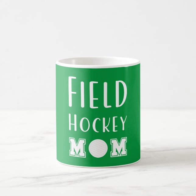 Fält Hockey Mamma Grönt och vit typografi Kaffemugg (Center)