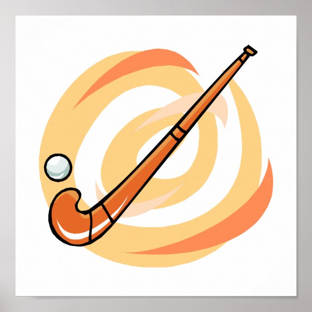 Fält Hockey orange logotyp Poster (Framsidan)