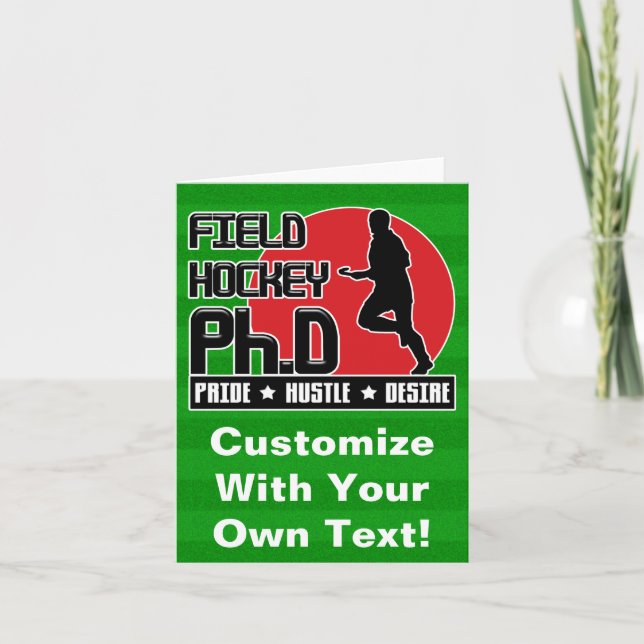 Fält Hockey Ph.D-födelsedagskort Kort (Framsida)