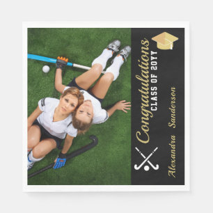 Fält Hockey Photo studenten, klass 2022 Pappersservett