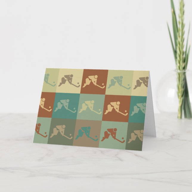 Fält Hockey Pop Art Kort (Framsida)