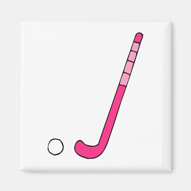 Fält Hockey rosa stick Magnet (Framsidan)